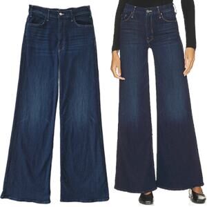 MOTHER The Hustle Roller Sneak High Waist Wide Leg Jeans Size 30 Off Limits Dark